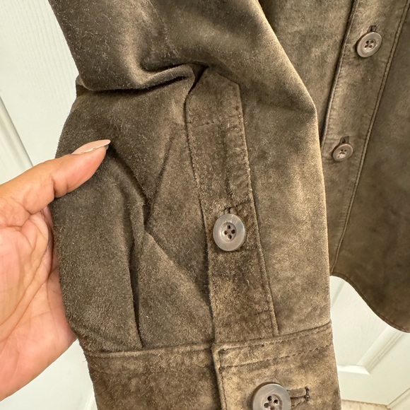 Brown Suede Button Down Shirt - Picture 6 of 8